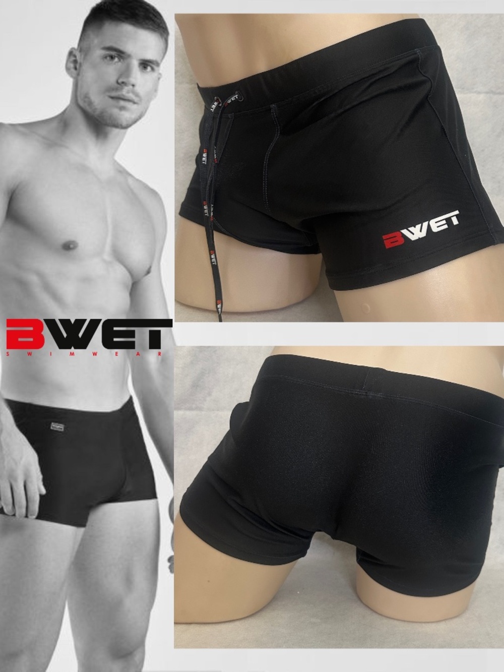 BWET Square Cut Swimsuit XL runs small 32-38" waist Gently worn Nylon/spandex